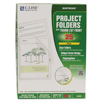 Specialty Project Folders, Letter Size, Clear, 25-box