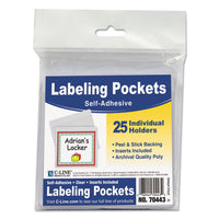 Self-adhesive Labeling Pockets, Top Load, 3 3-4 X 3, Clear, 25-pack