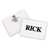 Name Badge Kits, Top Load, 4 X 3, Clear, Combo Clip-pin, 50-box