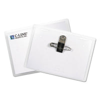 Name Badge Kits, Top Load, 4 X 3, Clear, Combo Clip-pin, 50-box