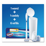 Toilet Wand Disposable Toilet Cleaning Kit: Handle, Caddy And Refills, 6-carton