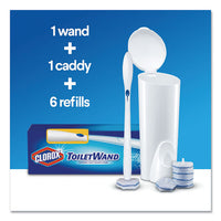 Toilet Wand Disposable Toilet Cleaning Kit: Handle, Caddy & Refills, White