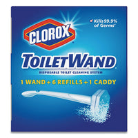 Toilet Wand Disposable Toilet Cleaning Kit: Handle, Caddy & Refills, White