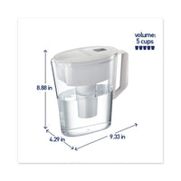 Classic Water Filter Pitcher, 40 Oz, 5 Cups