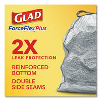 Forceflexplus Odorshield Tall Kitchen Drawstring Trash Bags, 13 Gal, 0.9 Mil, 24" X 28", White, 204-carton