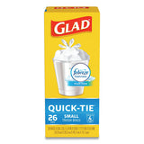 Odorshield Quick-tie Small Trash Bags, 4 Gal, 0.5 Mil, 8" X 18", White, 156-carton