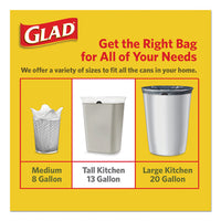 Odorshield Tall Kitchen Drawstring Bags, 13 Gal, 0.95 Mil, 24" X 27.38", White, 240-carton