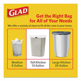Odorshield Tall Kitchen Drawstring Bags, 13 Gal, 0.95 Mil, 24" X 27.38", White, 240-carton