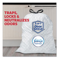 Odorshield Tall Kitchen Drawstring Bags, 13 Gal, 0.95 Mil, 24" X 27.38", White, 240-carton