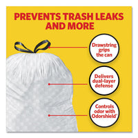 Odorshield Tall Kitchen Drawstring Bags, 13 Gal, 0.95 Mil, 24" X 27.38", White, 240-carton