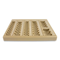 Plastic Coin Tray, 6 Compartments, 7.75 X 10 X 1.5, Tan