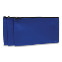 Fabric Deposit Bag, 5.5 X 11, Vinyl, Blue, 3-pack