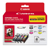 2945b011 (pgi-220; Cli-221) Ink-paper Combo, Black-cyan-magenta-yellow