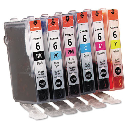 4705a018 (bci-6) Ink, 370 Page-yield, Assorted, 6-pk