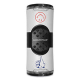 Dual Message Pre-inked Round Stamp, Smiley Face-thumbs-up, 5-8" Dia., Red-blue