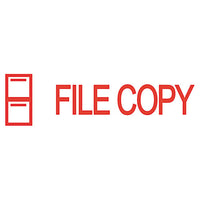 Pre-inked Shutter Stamp, Red, File Copy, 1 5-8 X 1-2