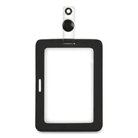 Myid Badge Holder, Vertical-horizontal, 3 5-8 X 2 1-4, Black, 1-ea
