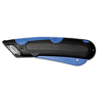 Easycut Cutter Knife W-self-retracting Safety-tipped Blade, Black-blue