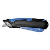 Easycut Cutter Knife W-self-retracting Safety-tipped Blade, Black-blue