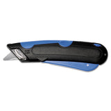 Easycut Self-retracting Cutter With Safety-tip Blade And Holster, Black-blue