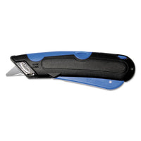Easycut Self-retracting Cutter With Safety-tip Blade And Holster, Black-blue