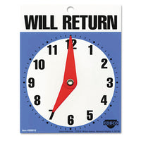 Will Return Later Sign, 5" X 6", Blue