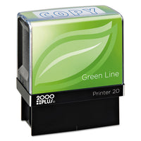 Green Line Message Stamp, Copy, 1 1-2 X 9-16, Blue