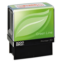 Green Line Message Stamp, Entered, 1 1-2 X 9-16, Red