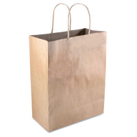 Premium Shopping Bag, 8" X 10.25", Brown Kraft, 50-box