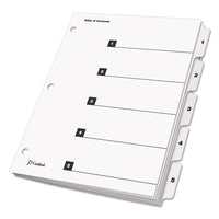 Onestep Printable Table Of Contents And Dividers, 5-tab, 1 To 5, 11 X 8.5, White, 1 Set