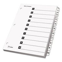 Onestep Printable Table Of Contents And Dividers, 10-tab, 1 To 10, 11 X 8.5, White, 1 Set