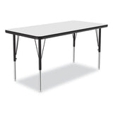 Markerboard Activity Tables, Rectangular, 48" X 24" X 19" To 29", White Top, Black Legs, 4/pallet, Ships In 4-6 Business Days