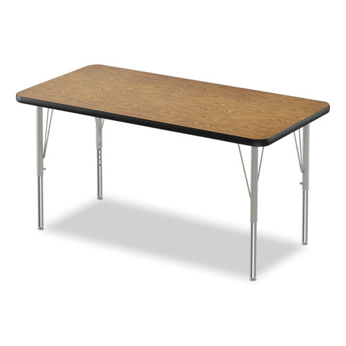 Height-adjustable Activity Tables, Rectangular, 48w X 24d X 10h, Medium Oak, 4/pallet, Ships In 4-6 Business Days