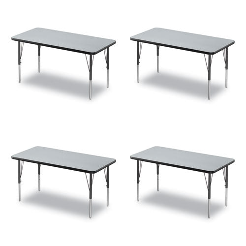 Adjustable Activity Table, Rectangular, 48" X 24" X 19" To 29", Granite Top, Black Legs, 4/pallet, Ships In 4-6 Business Days