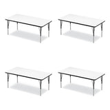 Markerboard Activity Tables, Rectangular, 60" X 30" X 19" To 29", White Top, Black Legs, 4/pallet, Ships In 4-6 Business Days