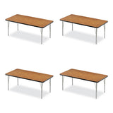 Adjustable Activity Table, Rectangular, 60" X 30" X 19" To 29", Med Oak Top, Black Legs, 4/pallet, Ships In 4-6 Business Days