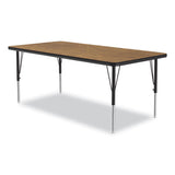 Height-adjustable Activity Tables, Rectangular, 60w X 30d X 19h, Medium Oak, 4/pallet, Ships In 4-6 Business Days