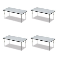 Adjustable Activity Table, Rectangular, 60" X 30" X 19" To 29", Granite Top, Black Legs, 4/pallet, Ships In 4-6 Business Days