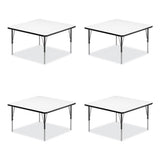 Markerboard Activity Tables, Square, 48" X 48" X 19" To 29", White Top, Black Legs, 4/pallet, Ships In 4-6 Business Days