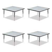 Adjustable Activity Tables, Square, 48" X 48" X 19" To 29", Gray Top, Black Legs, 4/pallet, Ships In 4-6 Business Days