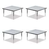 Adjustable Activity Tables, Square, 48" X 48" X 19" To 29", Gray Top, Black Legs, 4/pallet, Ships In 4-6 Business Days