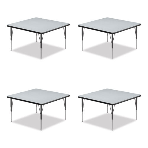 Adjustable Activity Tables, Square, 48" X 48" X 19" To 29", Gray Top, Black Legs, 4/pallet, Ships In 4-6 Business Days