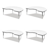 Markerboard Activity Table, Kidney Shape, 72" X 48" X 19" To 29", White Top, Black Legs, 4/pallet, Ships In 4-6 Business Days