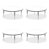 Markerboard Activity Tables, Round, 60" X 19" To 29", White Top, Black/silver Legs, 4/pallet, Ships In 4-6 Business Days