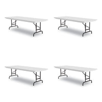 Adjustable Folding Tables, Rectangular, 60" X 30" X 22" To 32", Gray Top, Black Legs, 4/pallet, Ships In 4-6 Business Days