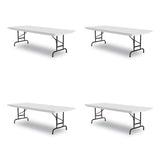 Adjustable Folding Tables, Rectangular, 60" X 30" X 22" To 32", Gray Top, Black Legs, 4/pallet, Ships In 4-6 Business Days
