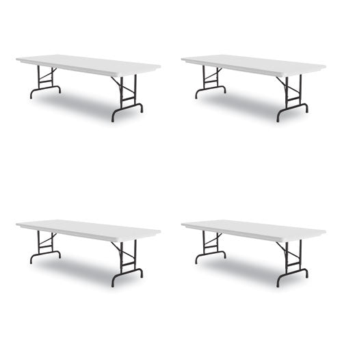 Adjustable Folding Tables, Rectangular, 60" X 30" X 22" To 32", Gray Top, Black Legs, 4/pallet, Ships In 4-6 Business Days
