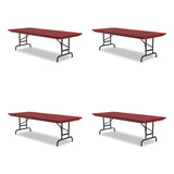 Adjustable Folding Tables, Rectangular, 60" X 30" X 22" To 32", Red Top, Black Legs, 4/pallet, Ships In 4-6 Business Days