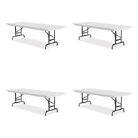 Adjustable Folding Tables, Rectangular, 72" X 30" X 22" To 32", Gray Top, Black Legs, 4/pallet, Ships In 4-6 Business Days