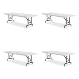 Adjustable Folding Tables, Rectangular, 72" X 30" X 22" To 32", Gray Top, Black Legs, 4/pallet, Ships In 4-6 Business Days